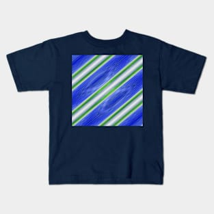 Blue and green diagonals Kids T-Shirt